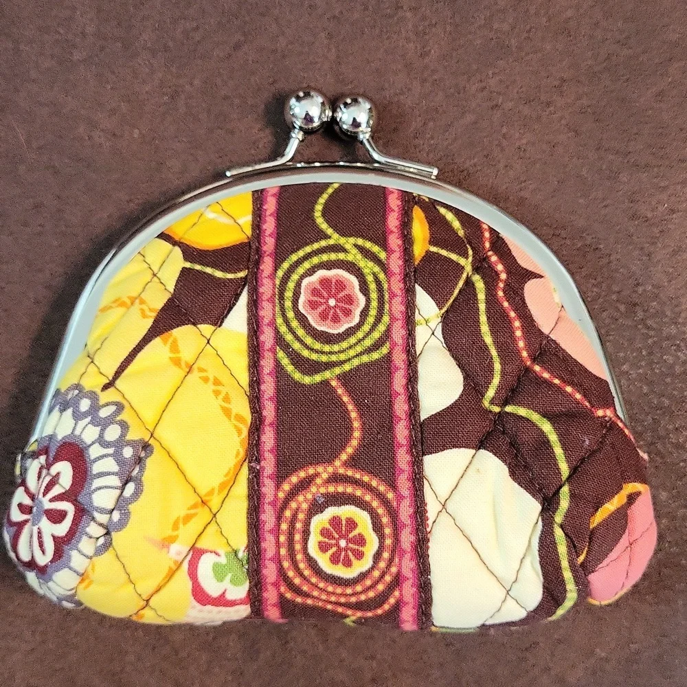 Vera Bradley Buttercup Double Kiss Lock Coin Purse - Picture 9 of 9